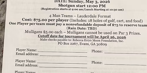 Rebecca Erryn Moon Foundation 25th Annual Golf Tournament