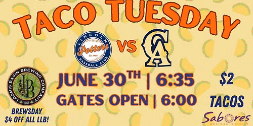 Taco Tuesday & Brewsday vs. Tigers