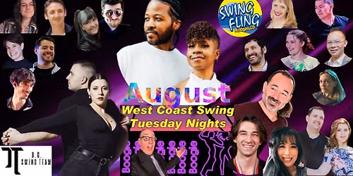 W\/C Swing Tuesdays AUGUST 2026 Happenings @ the Boogie in Bethesda!