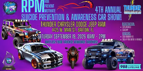 4th Annual RPM Suicide Prevention & Awareness Car Show!