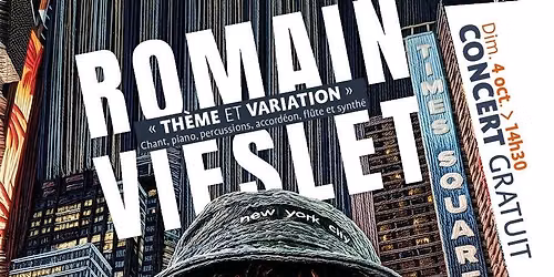 Concert gratuit \u00ab TH\u00c8ME ET VARIATION \u00bb de Romain Vieslet