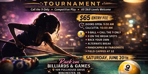 Ladies open handicapped 9 Ball Tournament 