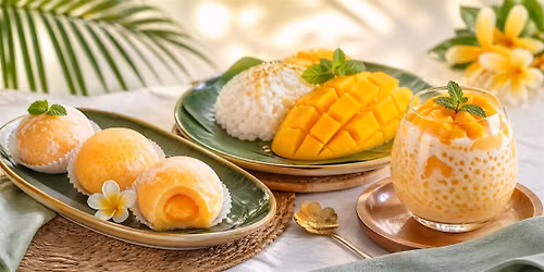 Gluten Free Mango Madness- Mochi, Sticky Rice & Tapioca! Optional Yoga B4.
