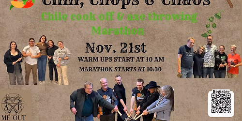 Chili, chops, & chaos: Axe Throwing Marathon & chile cook off
