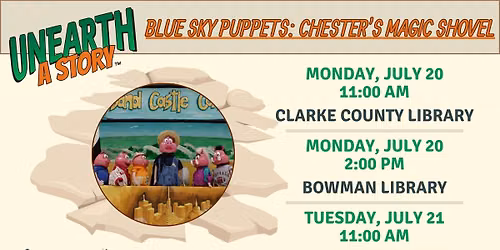 Blue Sky Puppets: Chester's Magic Shovel @ Handley Library!