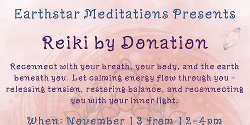 Reiki by Donation with Tricia
