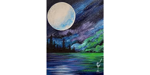 The Vibrant Moon Hangs Low in the Sky - Paint and Sip in Houston | Classpop!\u2122