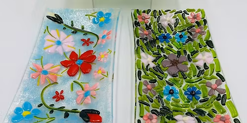 Fused glass mosaic dish