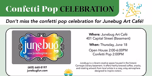 Confetti Pop for Junebug Art Caf\u00e9