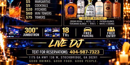 Friday Night Social - $100 Bottles - Free Parking - Free Entry - Live DJ