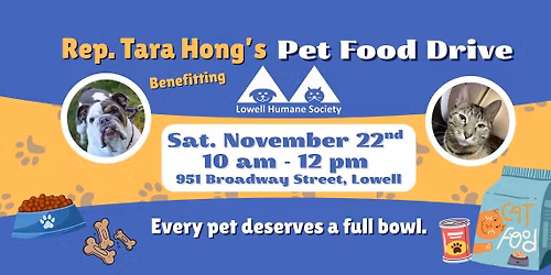 Rep. Tara Hong's Pet Food Drive!