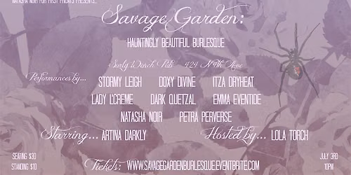 Savage Garden: Hauntingly Beautiful Burlesque