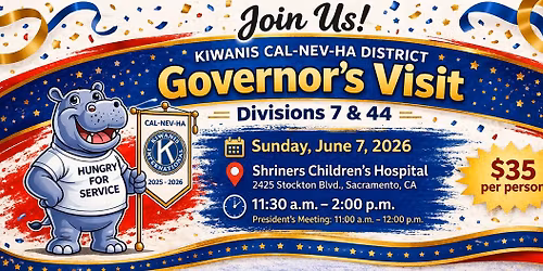 Divisions 7 & 44 Kiwanis CNH District Governor\u2019s Visit 
