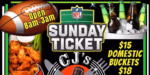 \ud83c\udfc8 SUNDAY FOOTBALL at CJ\u2019s Backstage + Karaoke After! \ud83c\udfa4