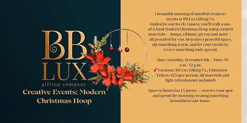 Modern Christmas Hoop Workshop at BB Lux