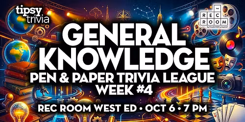 Edmonton: Rec Room West Ed - Pen & Paper GK League Week 4 - Oct 6, 7pm