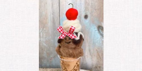 Needle Felted Ice Cream Cone - July 26