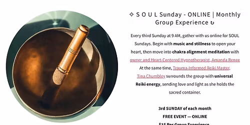 \u2727 S O U L Sunday - ONLINE | Monthly Group Experience \u21bb