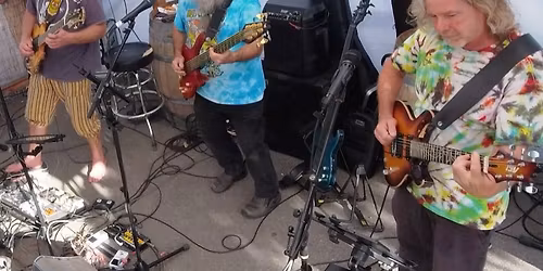 Matt Hartle, Dan Batt, Skippy and Mike Owen's first Thursday at Discretion Brewery