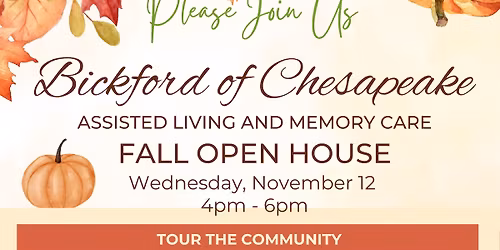 Bickford of Chesapeake Fall Open House
