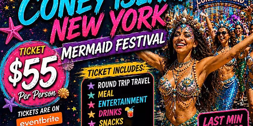 Baltimore to Coney Island Mermaid Festival Bus Trip 2026 \u200d