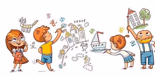 Bruktmarked med kaf\u00e9 og lekeplass 