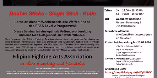 Filipino Fighting Arts Level 2 Weapons Seminar