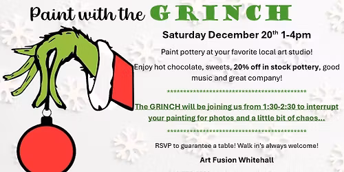 Paint with the GRINCH Sat. December 20th