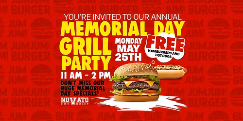 Annual Memorial Day Grill Party \u2014 FREE Burgers & Hot Dogs!
