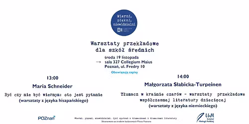 Warsztaty przek\u0142adowe dla szk\u00f3\u0142 \u015brednich