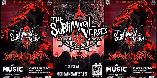 Hallows Eve Hell W\/ The Subliminal Verses, Killcrown and Gutter Swamp