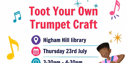 Summer Reading Challenge Toot Your Own Trumpet craft @Higham Hill library