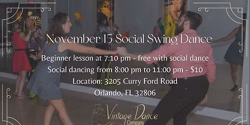 November 15 Social Swing Dance