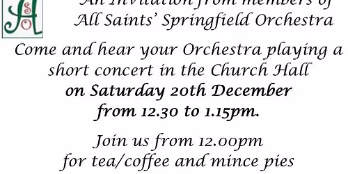 All Saints' Springfield Orchestra Christmas Concert
