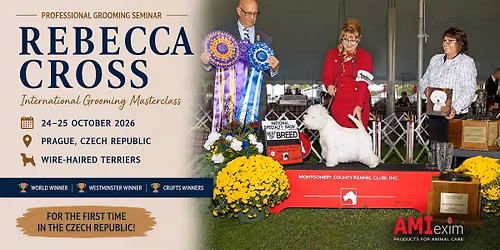 Rebecca Cross Masterclass Prague 2026 \u2013 Grooming & Hand Stripping teri\u00e9r\u016f