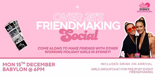Over 25 Friendmaking Social | Monday 15th December