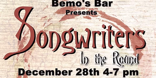 Bemo's presents Songwriters in the Round. Featured writers Lee Kitzman, Jeff Yantz, and Bob Hausler