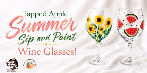Tapped Apple Sip and Paint  Wine Glasses!