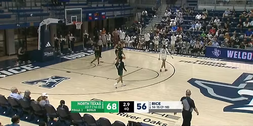 Rice Owls at North Texas Mean Green Womens Basketball