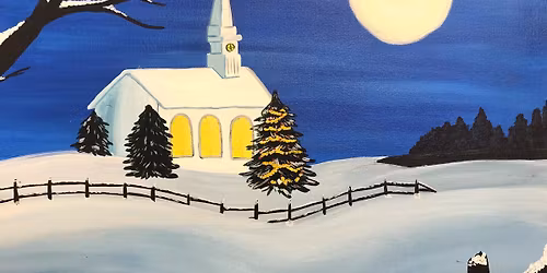 \u2728 Merry & Bright Holiday Season Savings! - Winter Church Canvas Paint & Sip Class