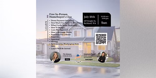 Free Homebuyer Class - WSHFC Sponsored - July 26th, 2026