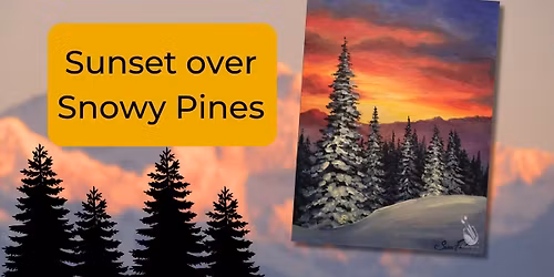 Sunset Over Snowy Pines