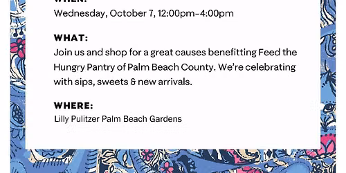 Shop to Support Feed the Hungry Pantry at Lilly Pulitzer Gardens Mall