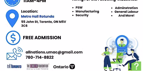 UMAC All Nations Community Centre Employment & Career Job Fair