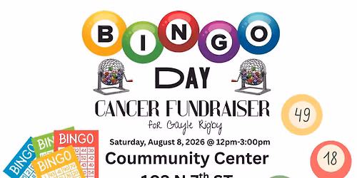 Bingo for Gayle Rigby Aug 8th