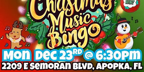 Christmas Music Bingo @ Hurricane Grill & Wings Apopka