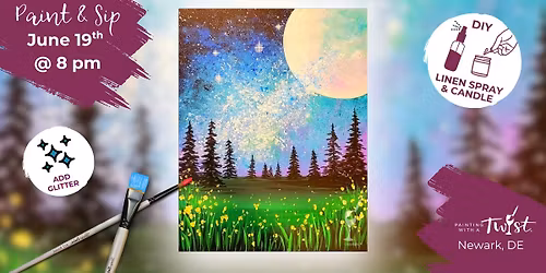 \ud83c\udfa8 Friday Paint & Sip \u2013 in Newark, DE - Moonlit Meadow