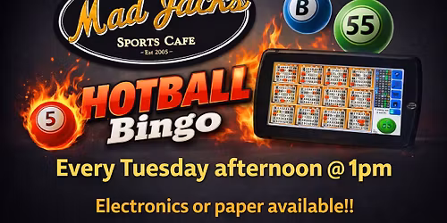 Mad Jacks Afternoon HOTBALL Bingo