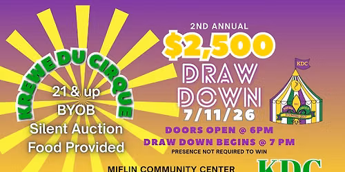 2nd Annual KDC $2,500 Draw Down fundraiser