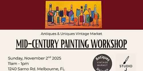 Mid Century Painting Workshop at Antiques & Uniques Vintage Market